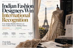 Indian fashion takes the global stage at Paris Fashion Week, highlighting Manish Malhotra, Rahul Mishra, Vaishali S and Gaurav Gupta alongside Indian couture craftsmanship.