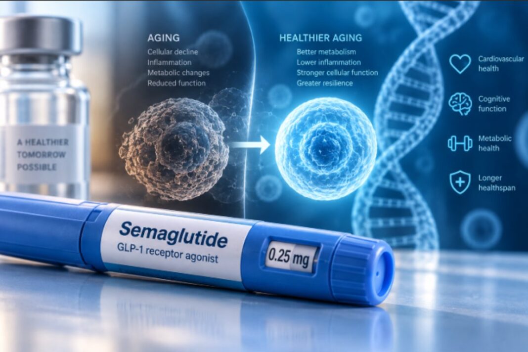 Semaglutide research investigates whether GLP-1 drugs can slow aging and extend lifespan